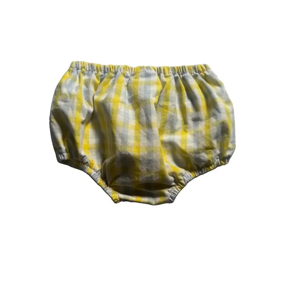 Elijah James Baby Girls 12M Yellow Blue Plaid Diaper Cover Bloomers